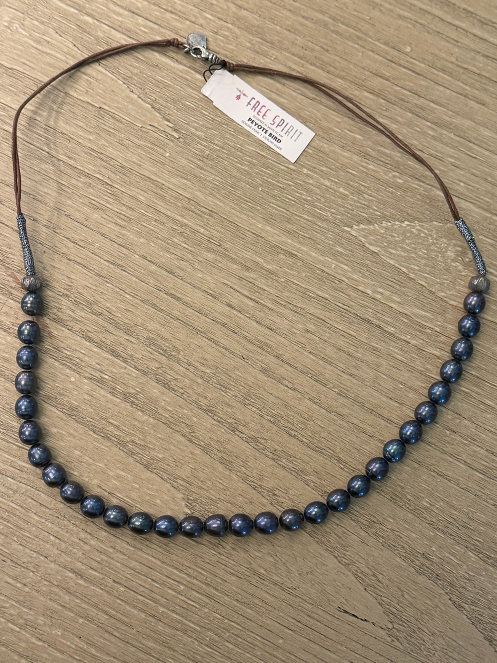Peyote Bird Elegant blue Black iridescent Bead chocker earthy Necklace - NWT